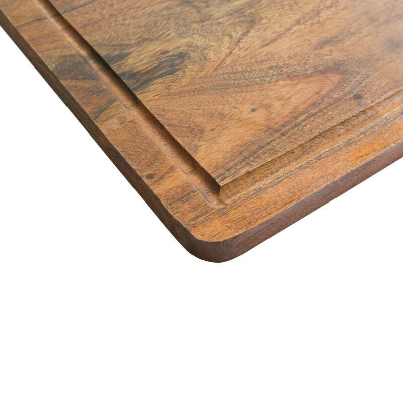 Rectangular Solid Wood Chopping Board with Juice Groove - Image 4